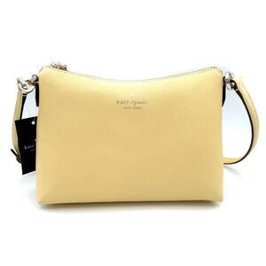 Kate Spade Bailey Crossbody Purse Bag in Butter Yellow Leather k4651